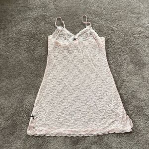 Victoria’s Secret Pink Lace Sheer Chemise SIZE L
